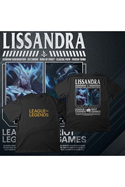 EZ Design تي شيرت مطبوع كبير الحجم من League of Legends -LISSANDRA-