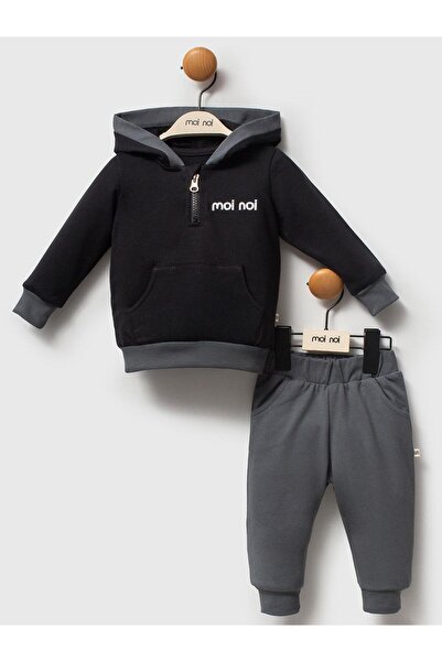 Moi Noi 2-Piece Hooded Set for 3-12 Months - Black