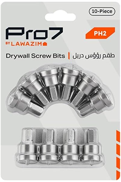 Lawazim رؤوس براغي دريوال برو7 - 10 قطع - رؤوس مفك براغي PH2 للمثاقب، متينة و...