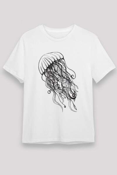 Darkhane Sea Creatures White Unisex T-Shirt T-Shirt