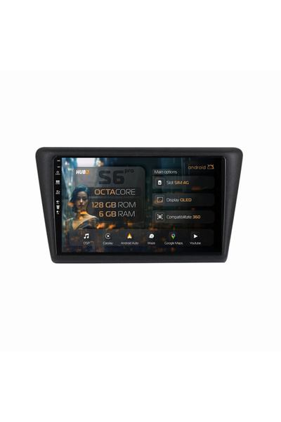 HUB64 Navigație Android Seat Toledo / Skoda Rapid (2012-2019), 9 inch, 6GB RA...