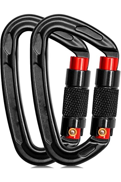 JOYZZZ Auto Locking Carabiner Clips, 2-Pack Large Screw Lock Carabiners, High...