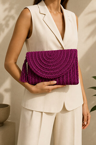 MaVaux El Geçirme Detaylı Zarf Portföy Clutch Çanta