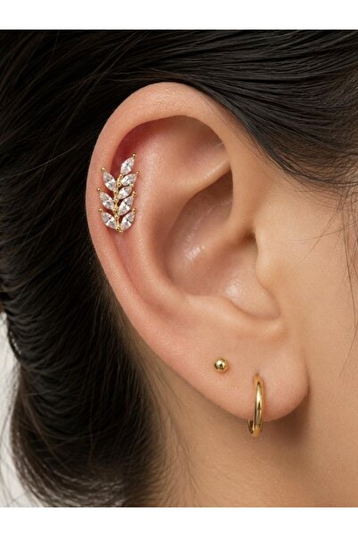 Arescollection ZİRKON TAŞLI 1 ADET HELİX FLAT LOBE UYUMLU PİERCİNG