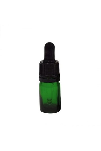 OEM Flacon verde cu pipetă, capac de pipetă din cauciuc negru, 5ml