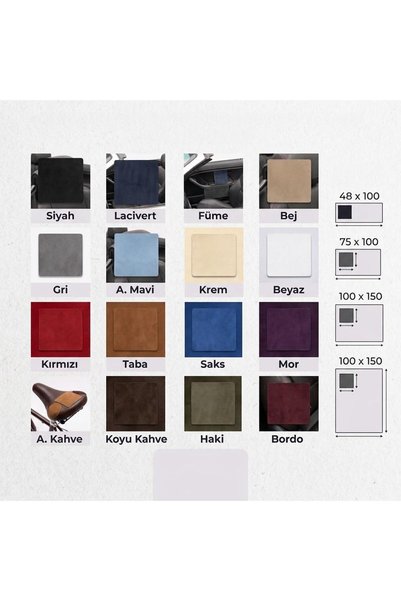 HALFART Kendinden Yapışkanlı Alcantara Tamir Yaması 10x10 Cm 10 Adet Süet Kumaş Deri Koltuk Araba Onarım Yaması