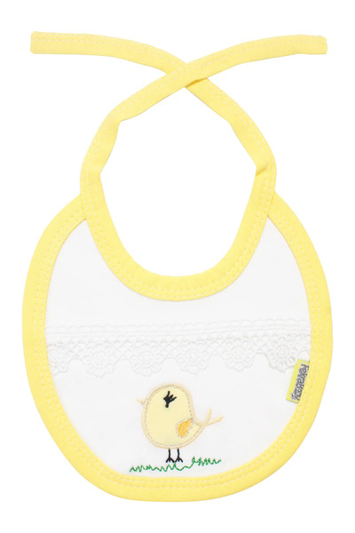 bebegen Baby Girl Yellow Lace Apron with Chick Motif and Tie