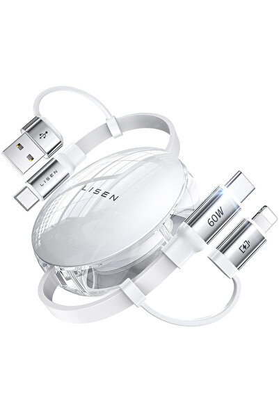 LISEN Adaptor/Convertor LISEN, YL0123030001, Conectare USB-C/ HDMI/ OTG, Alb