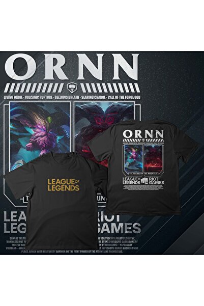 EZ Design تي شيرت كبير الحجم مطبوع عليه League of Legends -ORNN-