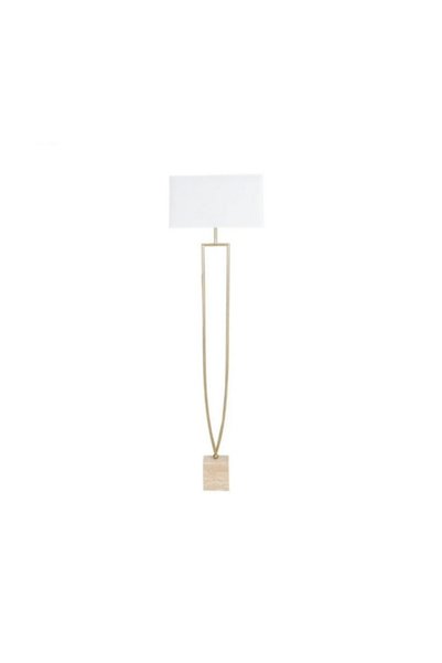 PLUS13 Modern Floor Lamp with Marble Base and Rectangular Fabric Shade