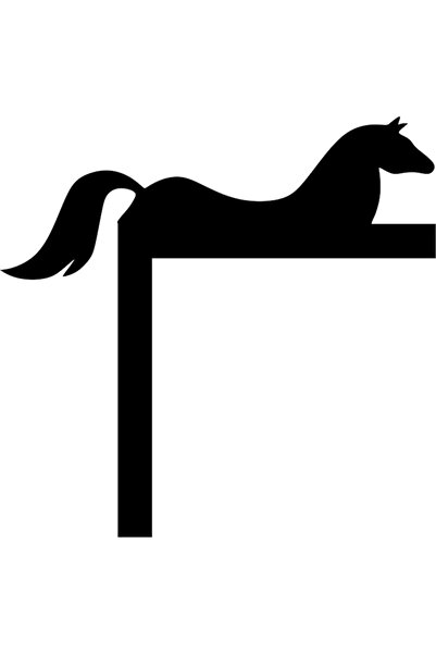 OEM Decor pentru ușă, MDF, Negru, Formă animală-1, Cal, Dimensiuni interioare...