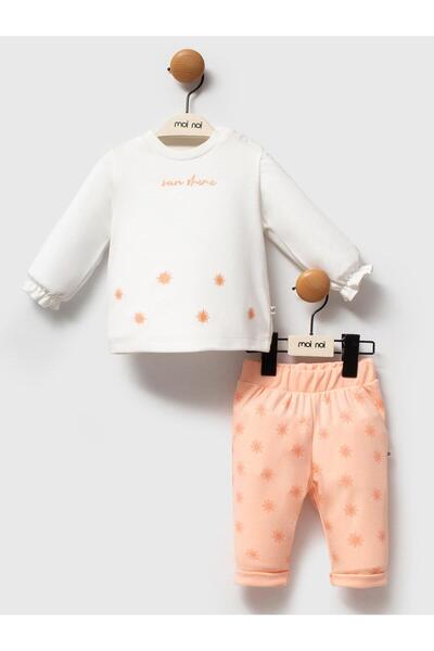 Moi Noi 2-Piece Printed 3-12 Month Set - Ecru