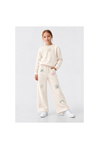 JABBER Girls' Colorful Embroidered Decorated Track Suit Set