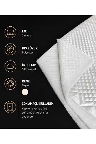 FAVORA Quilted Bark Stitched Fabric 5 Meters – White