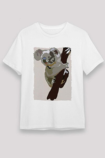 Darkhane Koala Unisex Printed White T-Shirt - Tshirt