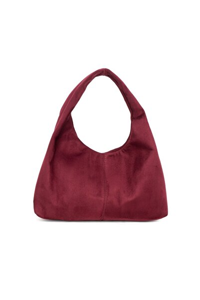 BAHELS Burgundy Suede Women's Shopper Shoulder Bag – Soft Form Vintage Model