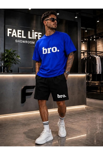 FAEL LİFE New Season Unisex T-Shirt and Shorts Bro Printed Set
