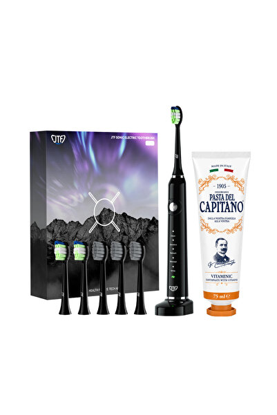 JTF Periuță de dinți electrică Sonic P200 NEGRU + Pastă de dinți cu vitamine ...