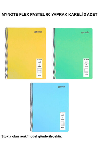 Mynote A5 Kareli 60 Yaprak Küçük Boy Defter 3 Adet