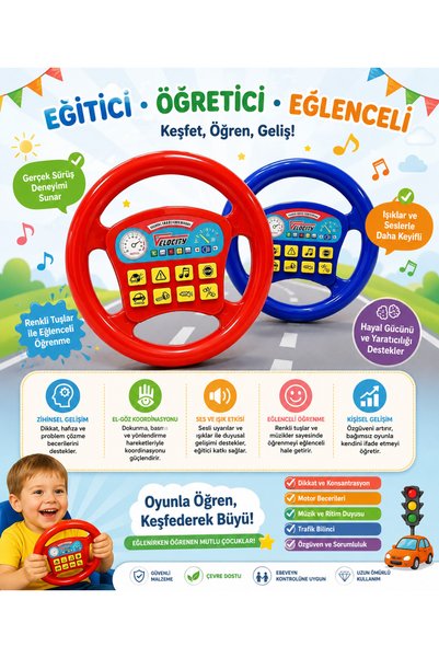 papey Pilli Müzikli Direksiyon -Eğitici Oyuncak
