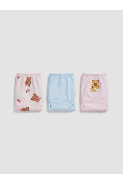 LC Waikiki Lcw Kids Pink Printed Girls' Panties 3-Piece