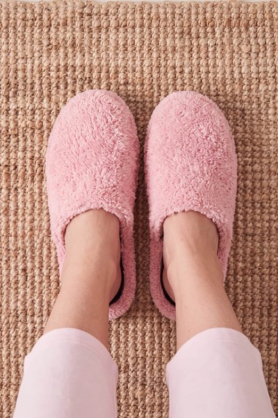 NAVİSHOES Pink Women's Closed-Front Plush House Slippers Panduf 2026Nav