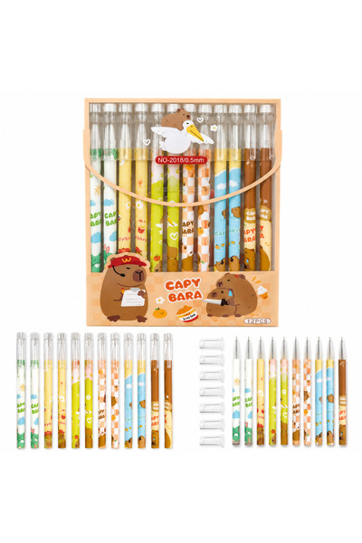 Mutluanlar Hediyelik 12 0.5 Tip Pencils with Capy Bara Figure