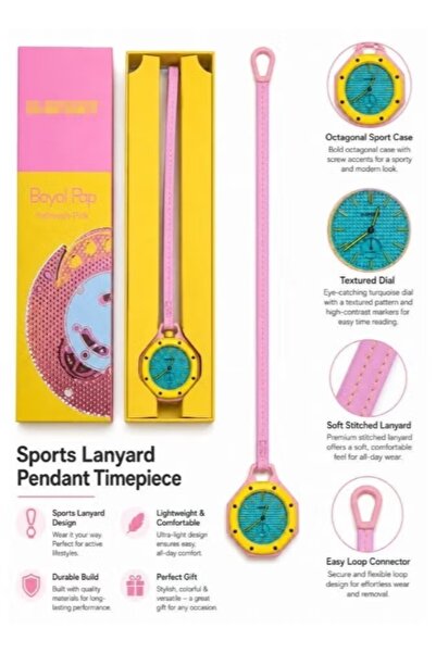 xsport X-Sport Pocket Watch, Unisex Hanging Watch with Leather Lanyard, Octag...