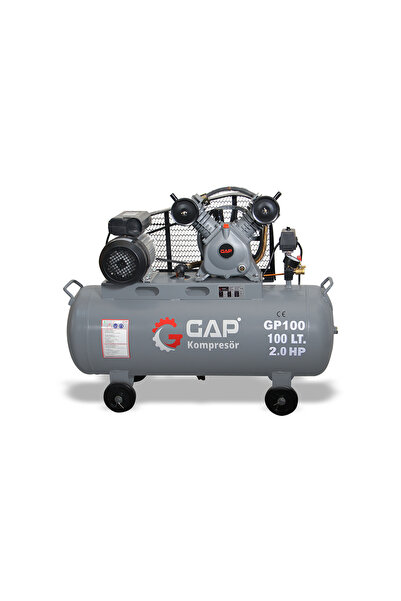 GAP KOMPRESÖR Hava Kompresörü Pistonlu 100 Lt 2 Kafa 8 Bar 2 HP