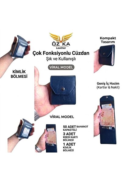 ÖZ-KA LEATHER VİRAL CUZDAN ( KARTLIKLI BANKNOT CÜZDANI) PORTFÖY KARTLIK