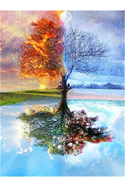 OtherMax Set de Pictură pe Numere Arborele celor Patru Anotimpuri 40x50 cm — ...