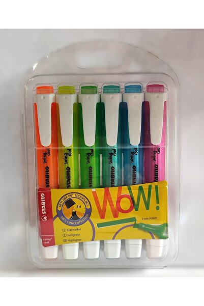 ada çanta kırtasiye 6-Piece Swing Cool Highlighter Pen Set Ct5877776