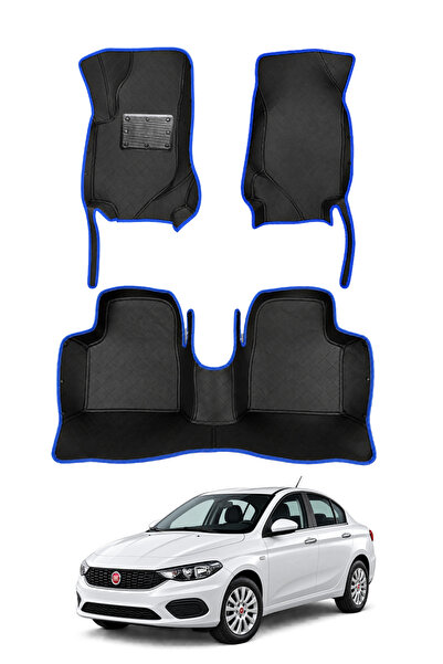 stiloto Fiat Egea Sedan (2015-Sonrası) Uyumlu 7D Oto Paspas - Diamond Baskı D...