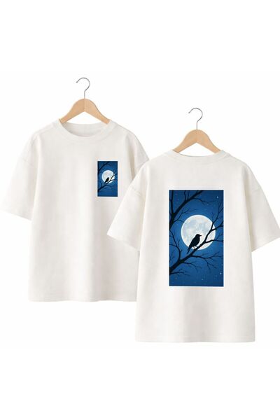 playwear Karga Dolu Back and Front Chest Printed 100% Cotton Oversize Loose R...