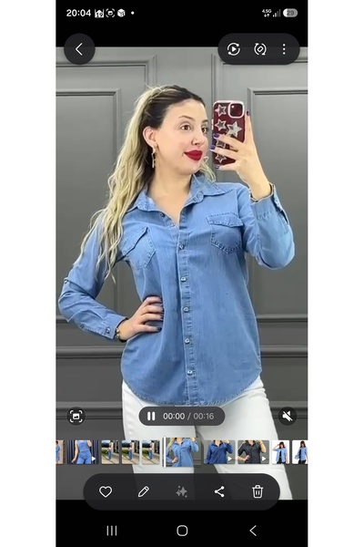 ASİLA Tensel jeans gömlek