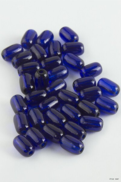 ZERO LAND Ilkestor 6X8 mm Oval Glass Beads 1 (200638) kg Navy Blue