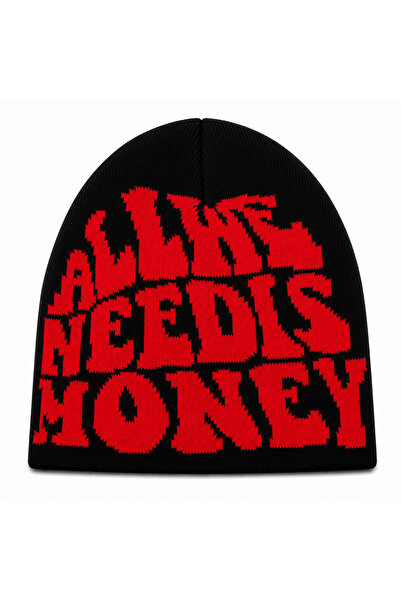 Stay Out ALL WE NEED IS MONEY SİYAH KIRMIZI BERE