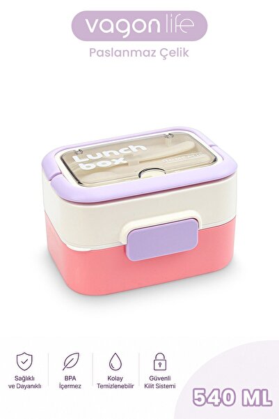 Vagonlife 540 ml 2 Layer Stainless Steel Lunch Box New Generation Lunch Box w...