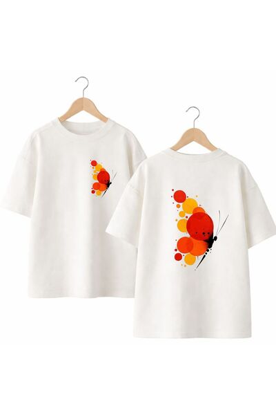 playwear Butterfly Round Back and Front Chest Printed 100% Cotton Oversize Lo...
