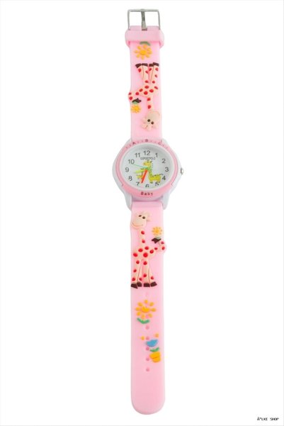 ZERO LAND ILKESTOR Giraffe Embossed Children's Wristwatch (202331) Pink