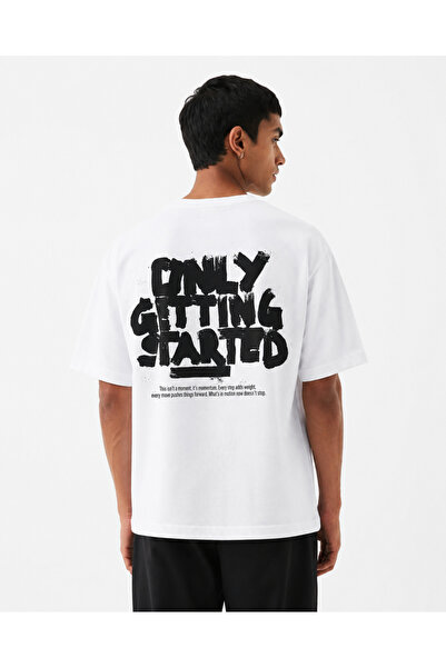 fingerjewerly Only Geting Started Double-Sided Printed Oversize T-Shirt Unise...