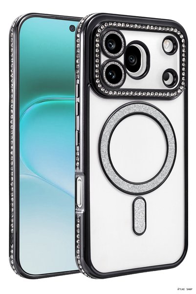 New Face حافظة ILKESTOR Honor 600 Pro Joke Simli Magneticsafe (200431) - أسود