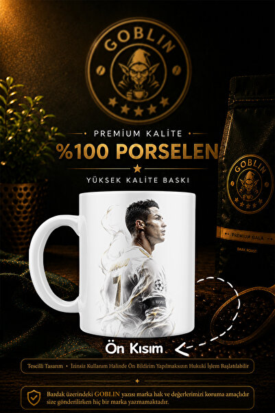 Goblin Kişiye Özel Cristiano Ronaldo Dijital imzalı Kupa kahve bardak mug hed...