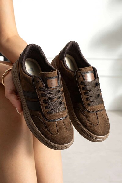 SCUD Kadın Süet Bağcıklı Günlük Sneaker Spor Ayakkabı