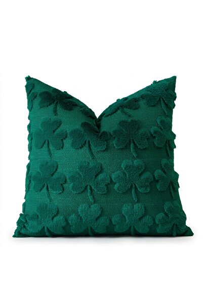 OtherMax Husă de pernă decorativă plușată moale 1 bucată verde 40x40 cm — faț...