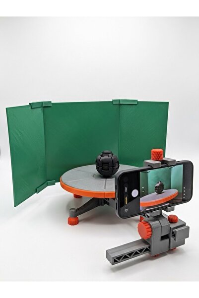 ZEKTON 3D Baskı 360 Döner Ürün Çekim Standı - Telefon Sabitlemeli Yeşil Ekran...