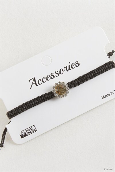 ZERO LAND Ilkestor Flower Stone Macrame Braided (205118) Bracelet Yellow