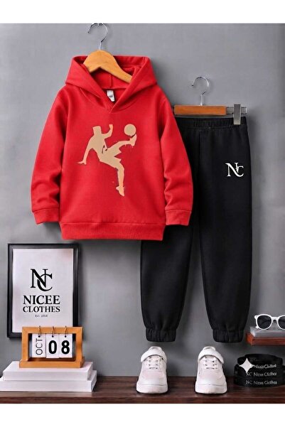 Leto Lykia Children's Tracksuit Set Unisex (Beige Colored Röveşeta Winter Print)