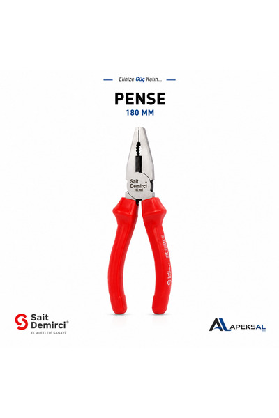 Sait Demirci SD2554 180 mm Profesyonel Kombine Pense Sıcak Dövme Çelik Sanayi Tipi