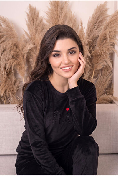 Star Fashion Pijama dama din catifea Premium, bluza cu maneca lunga si pantal...